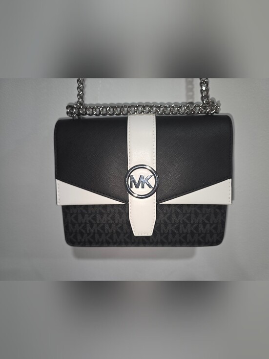 Michael Kors Handbags - Michael Kors Black and White Greenwich Crossbody Bag
